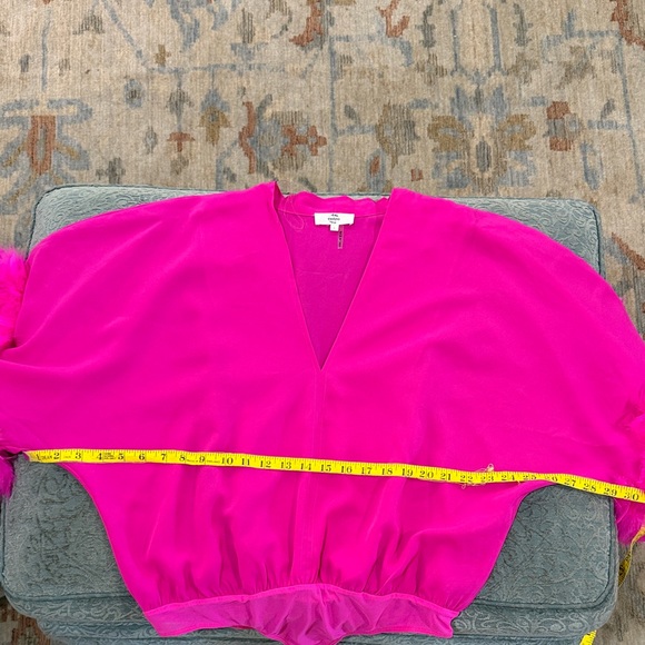 Entro Hot Pink Feather Sleeve Bodysuit - Picture 8 of 8